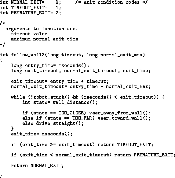 \begin{figure}
{\small
\addtolength {\baselineskip}{-.2\baselineskip}
 
\begin{v...
 ...eout) return PREMATURE_EXIT;

 return NORMAL_EXIT;

}\end{verbatim}}\end{figure}